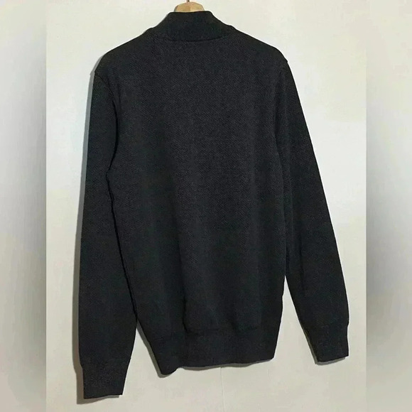 Robert Graham men dark  gray long sleeves collar 1/4 zip pullover sweater size M - Picture 5 of 12